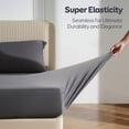 thumbnail image 6 of Anjee King Size Silky Cooling Sheets, Hotel Luxury Bedding Sheets Summer with Deep Pocket Up to 18 Inches, 3 Piece Bed Sheets for Women, Men including 1 Fitted Sheet, 2 Pillowcases, Dark Grey, 6 of 10