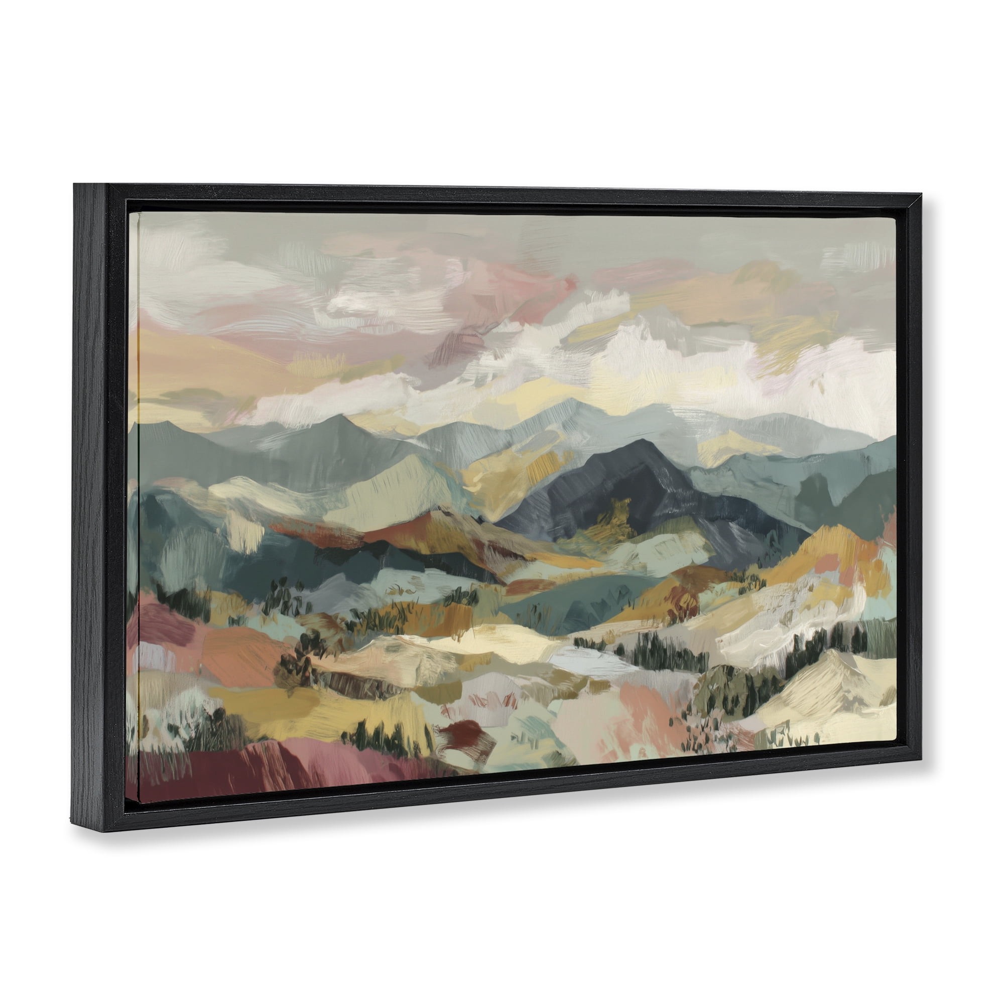 Stupell Industries Mountain Valley Vista Black Framed Floater Canvas Wall Art, design by Chromatic Storm Studio