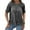 Gray, variant on Short Sleeved Women's Solid Color Crew Neck Casual Shirt Tops