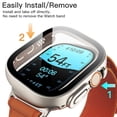 thumbnail image 3 of JETech Case with Screen Protector Compatible with Apple Watch Ultra 2/1 49mm, Overall Protective Cover, Built-in Tempered Glass Film High Sensitivity, 2 Pack (Starlight), 3 of 6