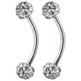 thumbnail image 2 of Steel Curved Barbell Ring 8mm 3mm Earring Eyebrow Piercing Jewelry, 2 of 8
