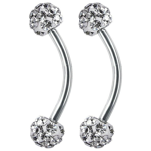 Acero Quirúrgico Curva Barbell Anillo 8mm 3mm Pendiente Ceja Piercing Joyería