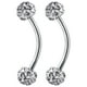 thumbnail image 1 of Acero Quirúrgico Curva Barbell Anillo 8mm 3mm Pendiente Ceja Piercing Joyería, 1 of 8