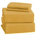 thumbnail image 6 of IR Imperial Rooms Bed Sheet Set 1800 Series Soft Deep Pocket Microfiber 400 Thread Count Brushed Ochre Queen 4 Piece, 6 of 8