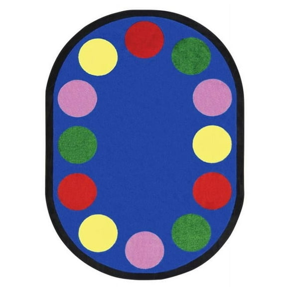 5 ft. 4 in. x 7 ft. 8 in. Lots of Dots Oval Area Rug - Multi-Color
