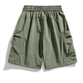 thumbnail image 2 of EOYWHK Beach Shorts with Pockets Elastic Waist Stretchy Mens Casual Shorts Soft Lightweight Breathable Casual Activewear for Men Army Green, Size L, 2 of 8
