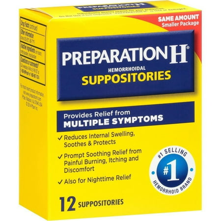 Prep H Suppos Size 12s Preparation H Prep H Suppos (New) (Best Prescription Hemorrhoid Suppositories)