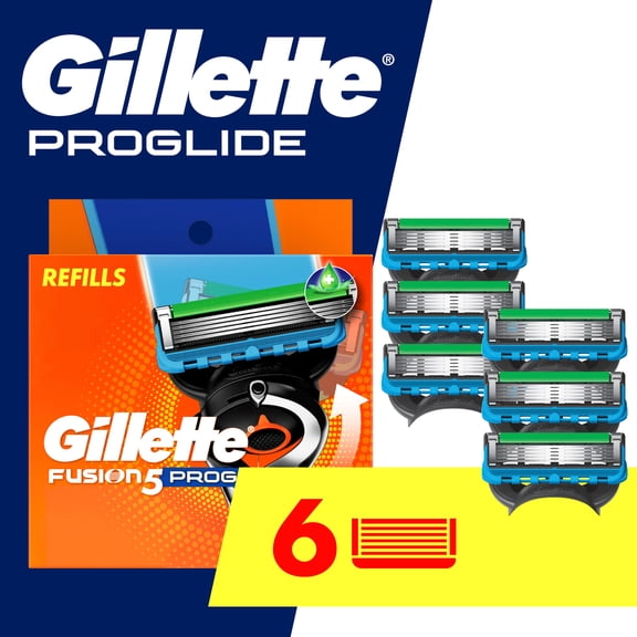 Gillette Fusion5 ProGlide Razor Blades for Men, 5-Blade Razor Refills, 6 Count