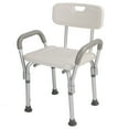 thumbnail image 2 of Silla de ducha de acero inoxidable, segura, ajustable en altura, con capacidad de carga de 150 kg, asiento de baño con reposabrazos para personas mayores con lesiones., 2 of 14