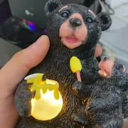 Cute Garden Decor Outdoor Decor Resin Ornaments, LED Lights, Garden Statues, Love Bear Statues, Outdoor Lights, Garden Decoration Gifts