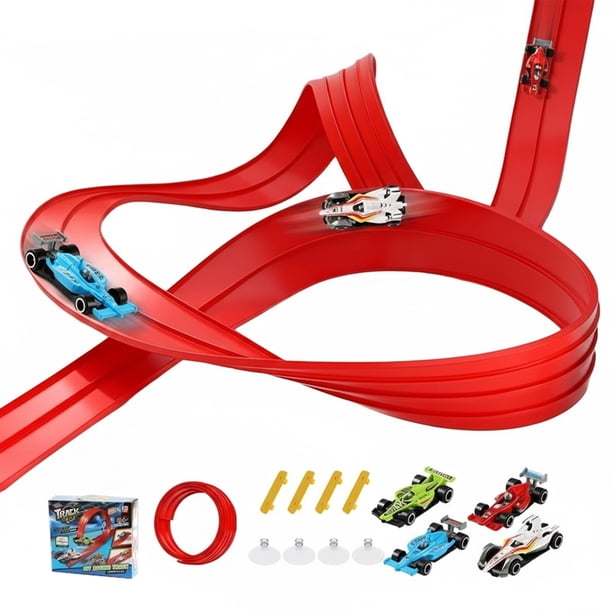 Bewildely Juego de pistas para niños, coches de juguete para montar con pista, fácil de guardar, sencillo y duradero, ideal para dormitorio Kits de construcción modelo