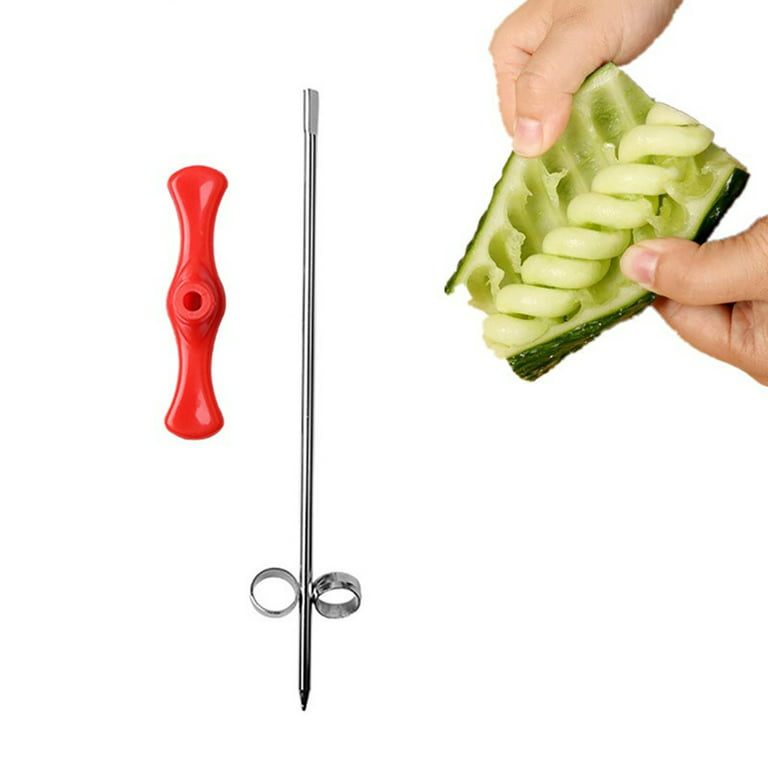 2 Pack Cucumber Carrot Potato Vegetable Spiral Knife Spiral Slicer Blade  Manual Slicer Cut Kitchen Accessories Spiral Slicer, Orange,Green,Purple