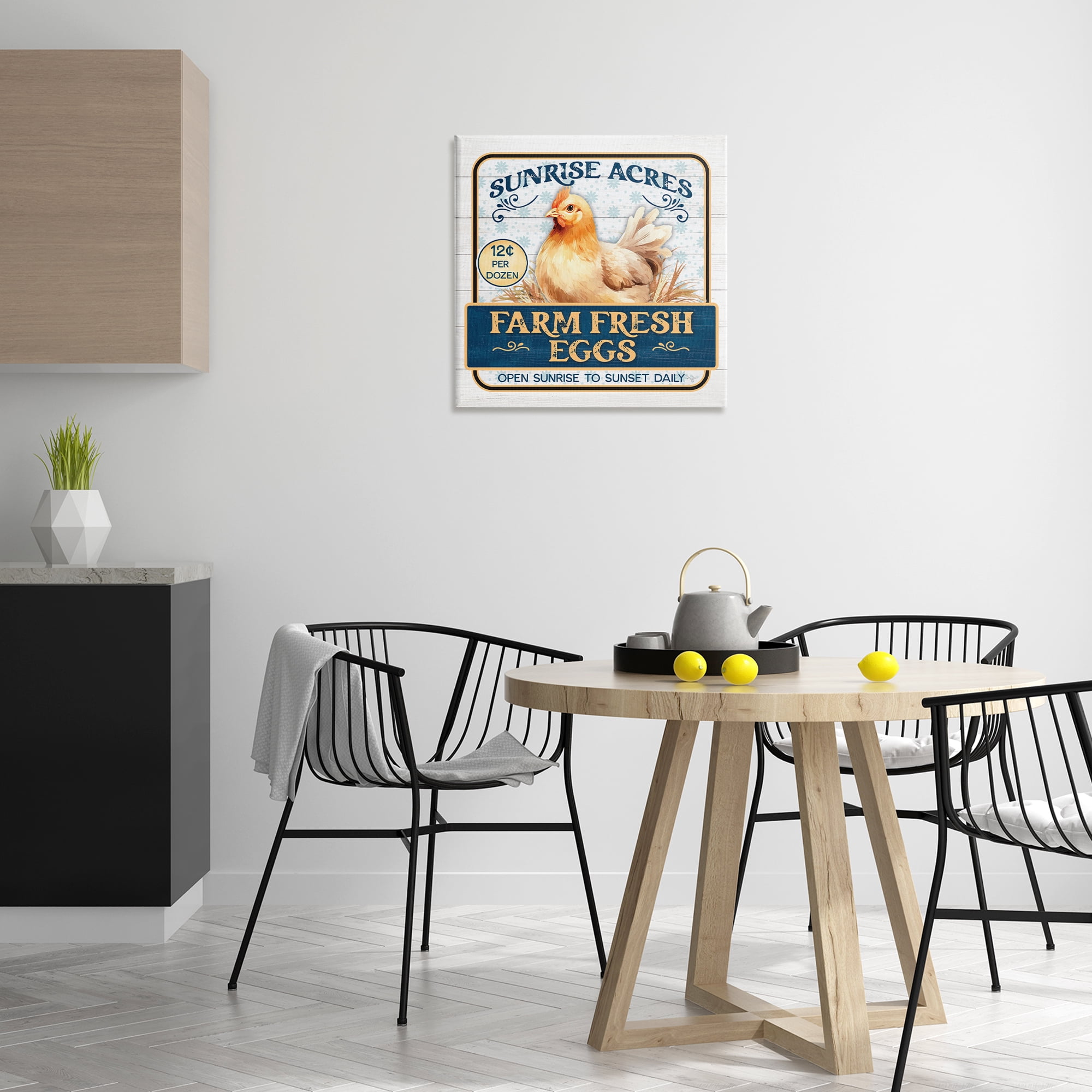 Stupell Industries Farm Fresh Eggs Animals & Insects Painting Gallery Wrapped Canvas Art Print Wall Art, 24 x 24