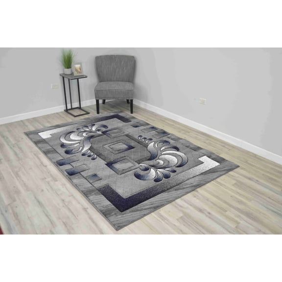 Premium Rug Design 6008 - 7'8"x10'8", Navy
