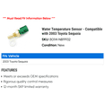 thumbnail image 2 of Water Temperature Sensor - Compatible with 2003 Toyota Sequoia, 2 of 2