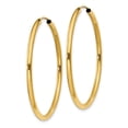 thumbnail image 2 of 14k Polished Round Endless 2mm Hoop Earrings, 2 of 3