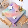 thumbnail image 2 of Pastel Rainbow Clouds Square Tablecloth,Waterproof Square Table Cover,Wipeable Spillproof Washable Table Cover for Home Kitchen Party Decor 60"x60"(152x152cm), 2 of 6