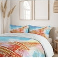 thumbnail image 6 of Ambesonne Colorful Duvet Cover Set, Watercolor Paris Landmark, 2-Calking, Yellow Blue Red, 6 of 7
