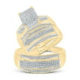 thumbnail image 3 of 10K Yellow Gold His Hers Round Dia. Cluster Matching Wedding Set 3/4ctw, Women's Size: 5-10, Men's Size: 7-13, 3 of 3