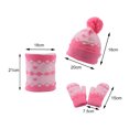thumbnail image 5 of 1 Set 2-6 Years Kids Winter Knitted Hat Scarf Gloves Set with Warm Fleece Lined for Children Girls Boys, 5 of 7