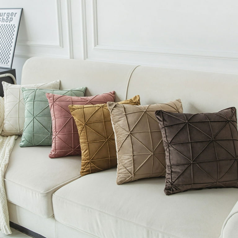 Winter Pillows for Couch Velvet Throw Pillow Headrest Cushion Dutch Throw Pillow Cover Plain Sofa Backrest For Living Room Bed Sofa And Car Satin