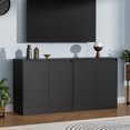 thumbnail image 4 of Buffet Cabinet with 2 Doors, Coffee Bar Cabinet with Adjustable Shelf, Modern Kitchen Buffet Sideboard with Storage for Living Room, Kitchen, Black, 4 of 9