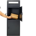 thumbnail image 3 of Olurrisa Large Steel Freestanding Floor Parcel Package Drop with Locking Letterbox Drop Mail Box with Multi Compartments, Black, 3 of 9