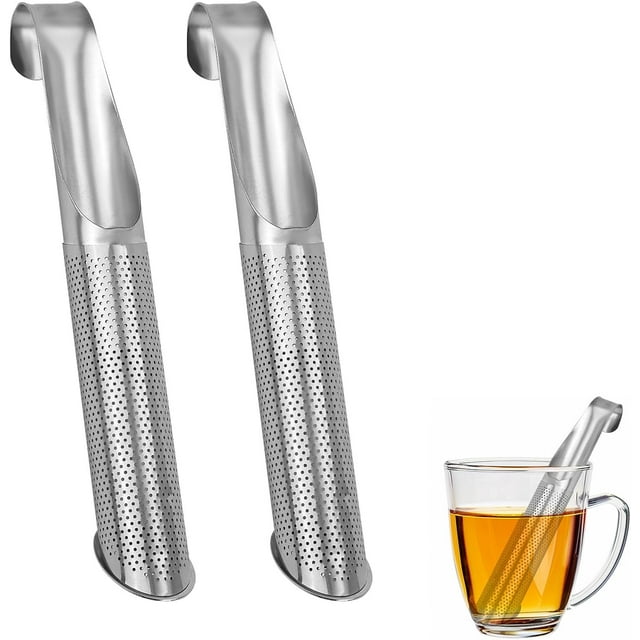 2 Pcs Tuyau d'Infuseur à Thé, Diffuseurs à Thé à Long Manche en Acier Inoxydable, Filtre d'Infuseur à Thé Réutilisable, Diffuseur d'Intervalle de Thé à Maille Fine, Diffuseur d'Intervalle d'Infuseur à Thé, Tuyau de Filtre à Thé pour Thé en Vrac
