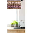 thumbnail image 3 of Ambesonne Aztec Valance Pack of 2, Triangles Vibrant Tone Art, 54"X12", Salmon Eggplant, 3 of 4