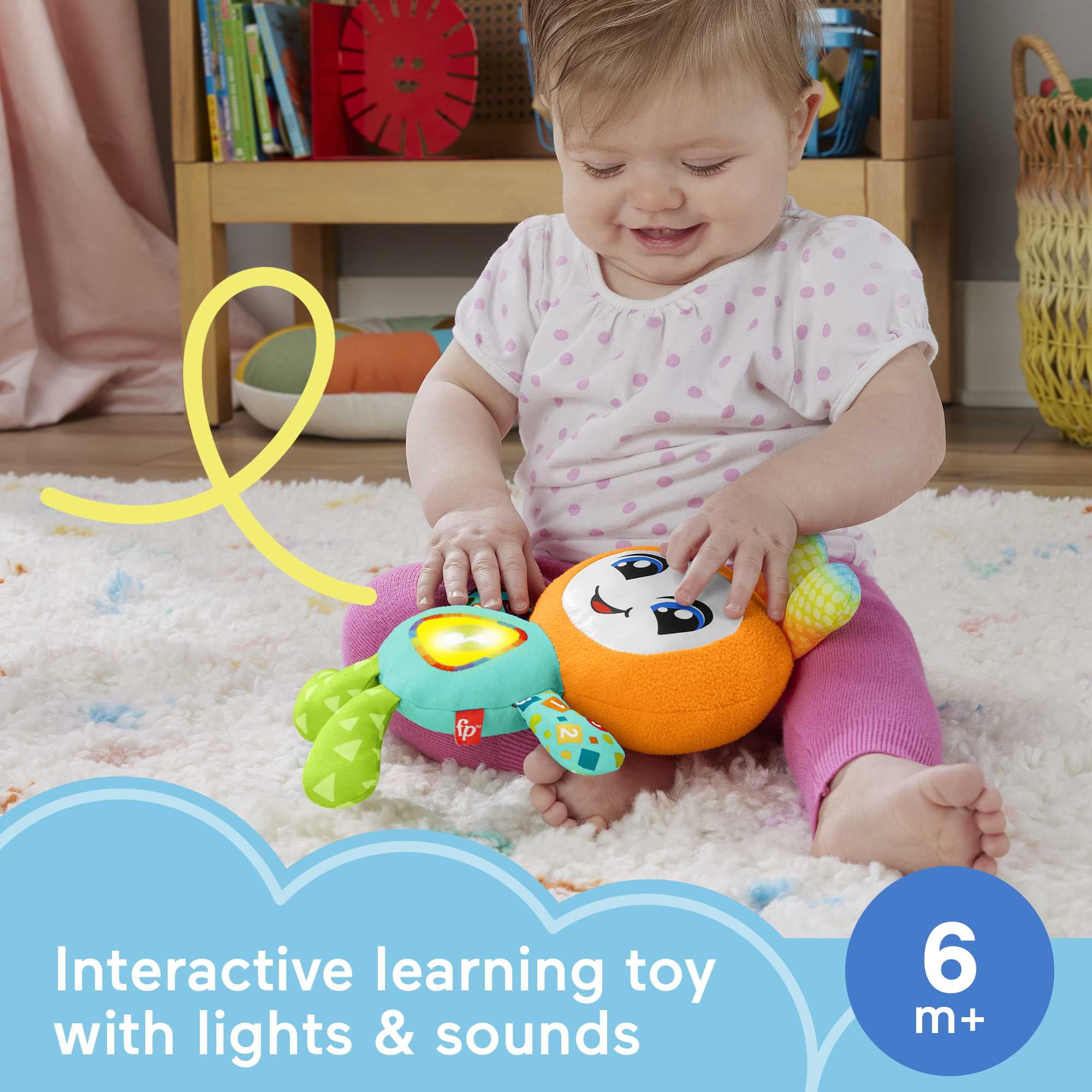 Fisher-Price DJ Groovin' Go Interactive Baby & Toddler Learning Toy with Music & Lights