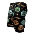 thumbnail image 4 of GrmtClth Halloween print shorts for men Cute Pumpkin Casual Cargo Shorts Relaxed Multi Pocket Short Trousers Lightweight Elastic Drawstring Summer Beach Fun Clothing Green 3XL, 4 of 5