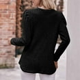 thumbnail image 6 of WREESH Womens Loose Crewneck Sweatshirt Fashion Round Neck Color Long Sleeve Blouse Black, 6 of 6