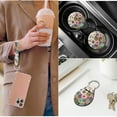 thumbnail image 5 of Pzuqiu Boho Flower Dragonfly 14 Pcs Interior Set Front Rear Seat Covers for Cars Steering Wheel Seat Belt Headrest Coasters Center Console Cushion Pad Key Chain Decorative Universal Fit Most Auto, 5 of 7