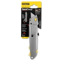 Stanley Quick-Change Utility Knife 3 x Blade(s) - 6" Cutting Length - Straight Cutting - 0.8" Height x 3" Width - Black, Silver