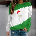 thumbnail image 2 of Timegard Womens Long Sleeve Tops Christmas Print Crewneck Sweatshirt Pullover Color Block Comfy Tops, 2 of 4