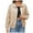 Beige, variant on felwors Womens Faux Leather Jacket Casual Zip Up Motorcycle Long Sleeve Collared Fall Cropped Coats with Pockets Coffee, XL