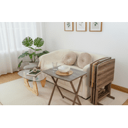 Mainstays 5-Piece XL Rubberwood and MDF Folding TV Tray Set with Storage Rack, Rustic Gray