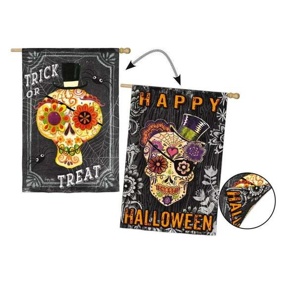 Evergreen Suede Regular Flag - Chalk Skull