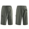 thumbnail image 7 of DODADAWANJ Capris Pants for Men Below Knee Cotton Casual 3/4 Capri Pant Big and Tall Wide Leg Elastic Waist Hiking Sports Long Shorts with Pockets Army Green XXXXXL, 7 of 7