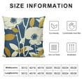 thumbnail image 5 of Chilfamy Navy Blue Yellow Floral Pillow Covers Spring Boho Rustic Art Flower Decorative Throw Pillow Cases Outdoor Farmhouse Decor for Sofa Couch Bed 24x24in, 5 of 5