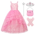 thumbnail image 1 of Vestido de disfraz de Glinda EleFairy para niñas de 5 a 6 años con accesorios, 1 of 8
