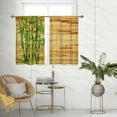 thumbnail image 4 of Short Tier Curtains for Kitchen Bathroom, Green Bamboo Cafe Curtains, Soft Airy Kitchen Sink Curtains with Kitchen Bathroom Window Curtains, 39" L x 27.5" W, 2 Panels, 4 of 5