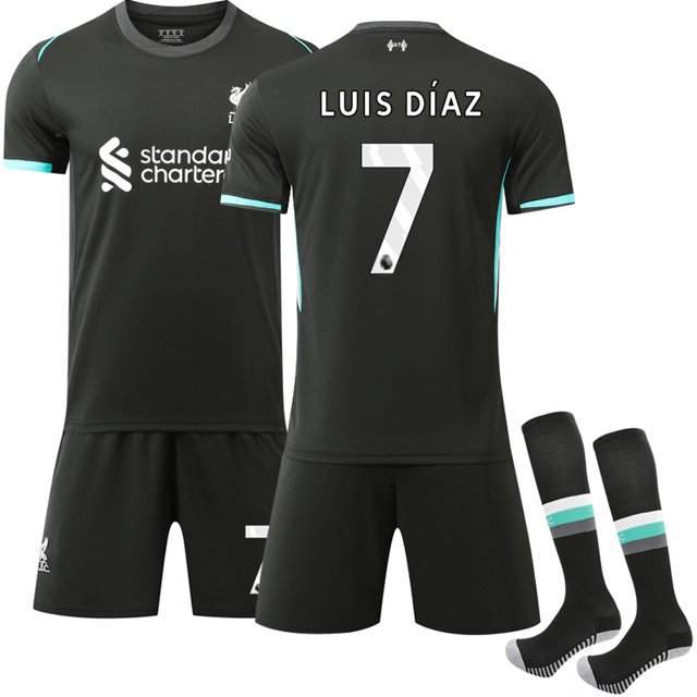 Liverpool FC Bortaströja Set för Barn med Strumpor Nr 7 Luis Diaz - Perfekt 2024-2025