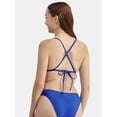 thumbnail image 5 of No Boundaries Women's Fixed Triangle Bikini Top with Crossback, Sizes XXS-XXL, 5 of 5