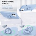 thumbnail image 2 of for iPhone 12/iPhone 12 Pro Case with Ring Kickstand,Support Magnetic Car Mount,Full Body Liquid Silicone Shockproof Slim Fit Phone Case for iPhone 12/12 Pro 6.1 inch - Light Blue, 2 of 14