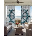 thumbnail image 6 of Teal Rudder Coastal Kitchen Curtains Summer Beach Ocean Nautical Cafe Short Curtains for Bathroom Blackout Window Curtain Grommet Small Window Treatment Tier Drapes for Bedroom Living Room 42"x45"x2, 6 of 9