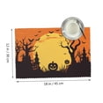thumbnail image 3 of DouZhe Ensemble de 4 Napperons en Polyester, Motif Evil Pumpkin Face Halloween Résistant à la Chaleur pour Table à Manger, 12 Pouces x 18 Pouces, 3 of 6