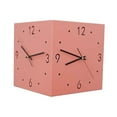 thumbnail image 2 of TISHITA Double Sided Corner Wall Clock Decorative Easy to Install Square Corner Clock Non Ticking Silent for Cafe Home Office Kitchen Pink, 2 of 8