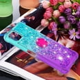 thumbnail image 3 of case for Samsung Galaxy A22 5G (N0 4G) Case w/Ring Holder,Creativity Clear Gradient Quicksand Glitter Flowing Liquid Floating Women Girls Cute Case TPU Cover for Samsung Galaxy A22 5G JB Bluish Violet, 3 of 14