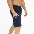 thumbnail image 6 of Mens Shorts Summer Casual Solid Color Cargo Shorts Dark Blue 40, 6 of 6